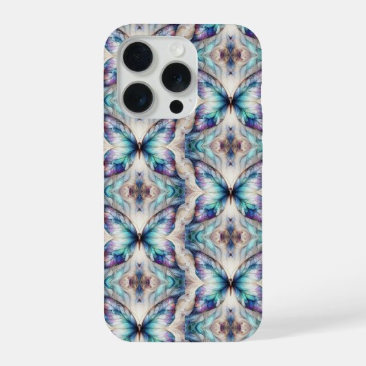 カラフルな抽象的な蝶のデザイン iPhoneケース (裏面)