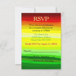 カラフルな抽象的な風景 - 受付への出欠確認カード 招待状