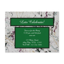 カラフルな抽象的な飛沫ペイントのポストカード