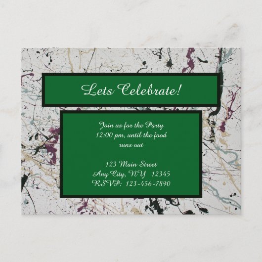 カラフルな抽象的な飛沫ペイントポストカード ポストカード (正面)