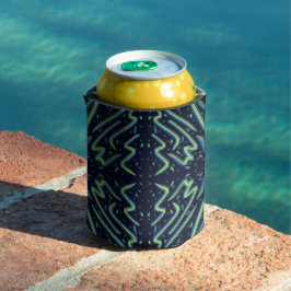カラフルな抽象的サイケデリックな糸状の尖ったアート 缶クーラー