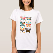 カラフルな抽象的バタフライ・アートセット Tシャツ (正面)