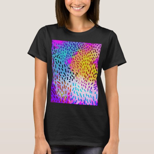 カラフルな抽象的ヒョウのシルエットTシャツ Tシャツ (正面)