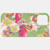 カラフルな抽象的フラミンゴと花柄 Case-Mate iPhoneケース (裏面 (横))