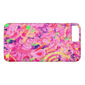 カラフルな抽象的渦巻きの可愛い絵画 Case-Mate iPhoneケース (裏面(横))