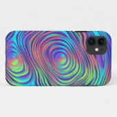 カラフルな抽象的渦巻き模様 iPhone 11 カバー (裏面(横))