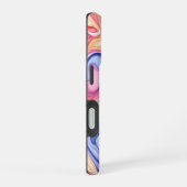 カラフルな抽象的渦巻き流体パターン iPhone 16ケース (右側面)