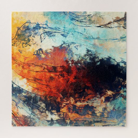 カラフルな抽象的現代アート作品 ジグソーパズル (縦)