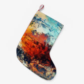 カラフルな抽象的現代アート作品 スモールクリスマスストッキング (正面 (吊り時))