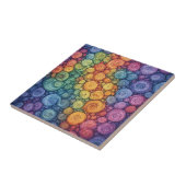 カラフルな抽象的落書き渦巻き模様 タイル (側面)
