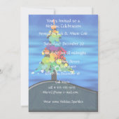 カラフルな抽象絵画のクリスマスツリー 招待状 (裏面)