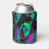 カラフルな抽象美術、黒、ティール(緑がかった色)及びショッキングピンク 缶クーラー (缶裏面)