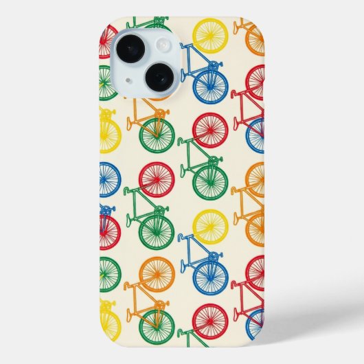 カラフルな抽象自転車パターン デザイン Case-Mate iPhoneケース (裏面)