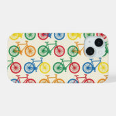 カラフルな抽象自転車パターン デザイン iPhone 15ケース (裏面横)