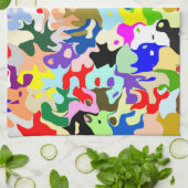 カラフルな抽象芸術 キッチンタオル (折り畳み)