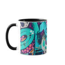 カラフルな抽象芸術 マグカップ ビブラント アーティスティック コーヒーカップ
