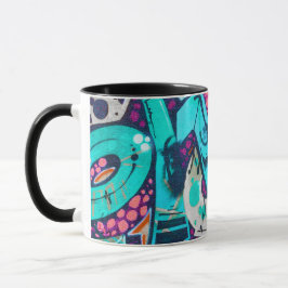 カラフルな抽象芸術 マグカップ ビブラント アーティスティック コーヒーカップ