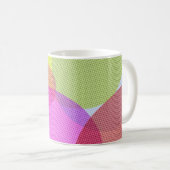 カラフルな抽象芸術 重なり合う円 コーヒーマグカップ (正面右)
