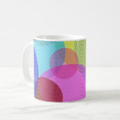 カラフルな抽象芸術 重なり合う円 コーヒーマグカップ (正面左)