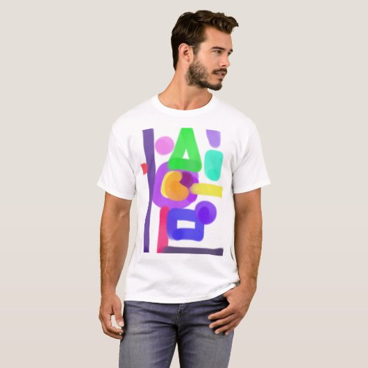 カラフルな抽象芸術 14 Tシャツ (正面フル)