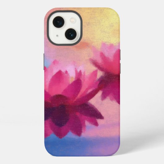カラフルな抽象蓮の花 iPhoneケース (裏面)