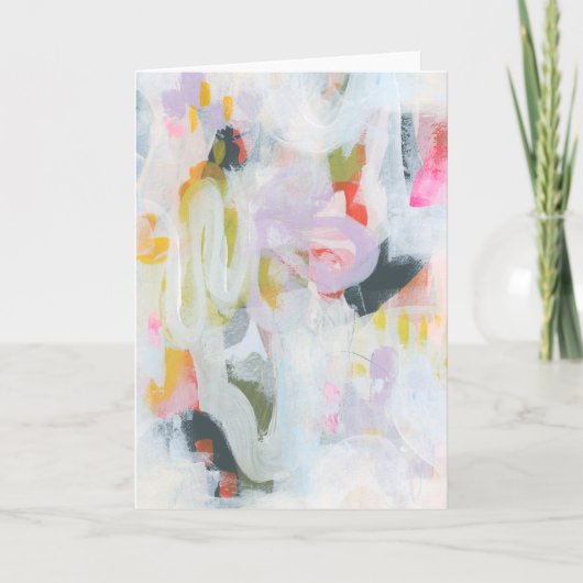カラフルな抽象表現主義アート ノートカード (正面)