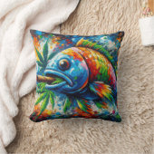 カラフルな抽象魚の装飾アート クッション (ブランケット)
