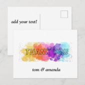 カラフルな招待状 ありがとうございます インビテーションポストカード (正面/裏面)