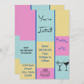 カラフルな招待状 招待状 (正面/裏面)