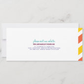 カラフルな搭乗券の航空郵便のチケットの招待状 招待状 (裏面)