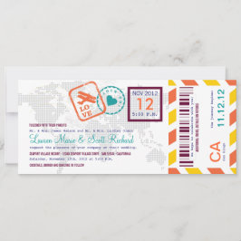 カラフルな搭乗券の航空郵便のチケットの招待状 招待状