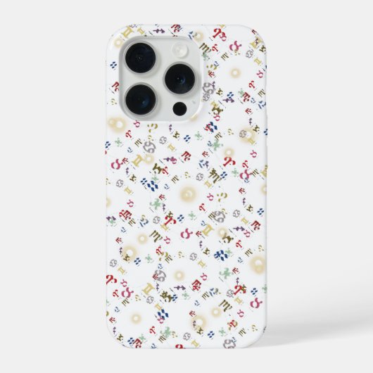 カラフルな数字で表した十二星座 iPhoneケース (裏面)