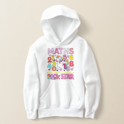 カラフルな数字の数学ロックスターホーディー (レイダウン)
