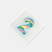 カラフルな数字の2の誕生日用紙ナプキン スタンダードカクテルナプキン (角)