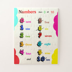 カラフルな数字学習パズル 0–10 子供用 ジグソーパズル