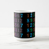 カラフルな数学の数字  コーヒーマグカップ (中央)