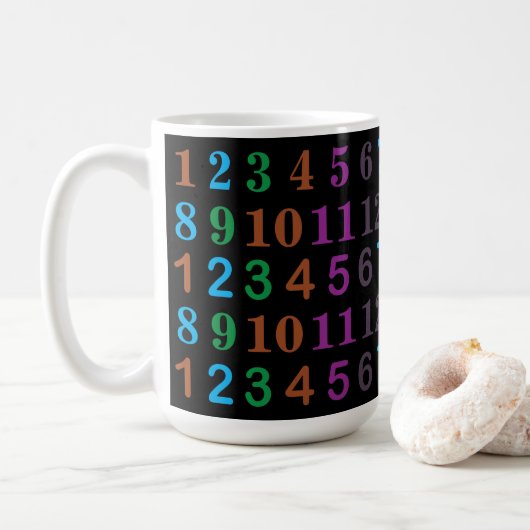 カラフルな数学の数字  コーヒーマグカップ (ドーナツ)