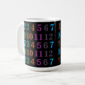 カラフルな数学の数字  コーヒーマグカップ (正面左)