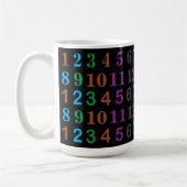 カラフルな数学の数字  コーヒーマグカップ (左)