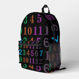 カラフルな数学の数字 バックトゥスクール プリントバックパック