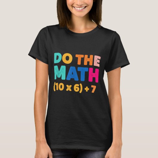カラフルな数式デザイン 数学は数学をする Tシャツ (正面)