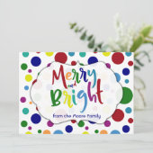 カラフルな文字と円で彩られた「Merry & Bright」, 2 シーズンカード (スタンド正面)