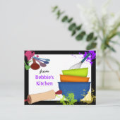 カラフルな料理のレシピカード ポストカード (スタンド正面)