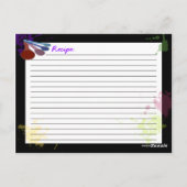 カラフルな料理のレシピカード ポストカード (裏面)