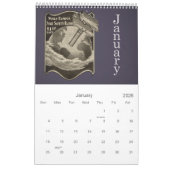 カラフルな新人の広告を剃っているヴィンテージのアンティーク カレンダー (1月 2026)