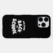 カラフルな新学期のタイポグラフィ iPhoneケース (裏面横)