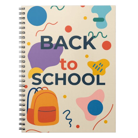 カラフルな新学期のデザイン　ランドセル付き ノートブック (正面)