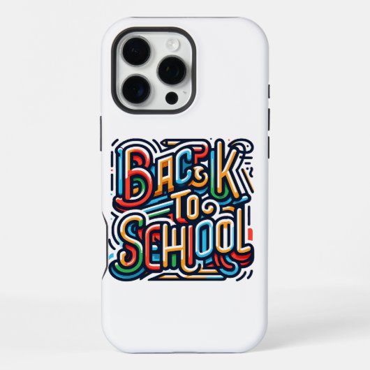 カラフルな新学期デザイン iPhoneケース (裏面)