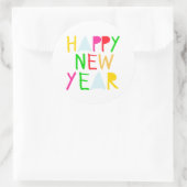 カラフルな新年のお祝い ラウンドシール (バッグ)