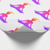 カラフルな新年のヨガの光沢のある包装紙 ラッピングペーパー (角)